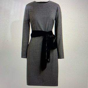 NWOT dress in stretch wool with velvet sash J.Crew